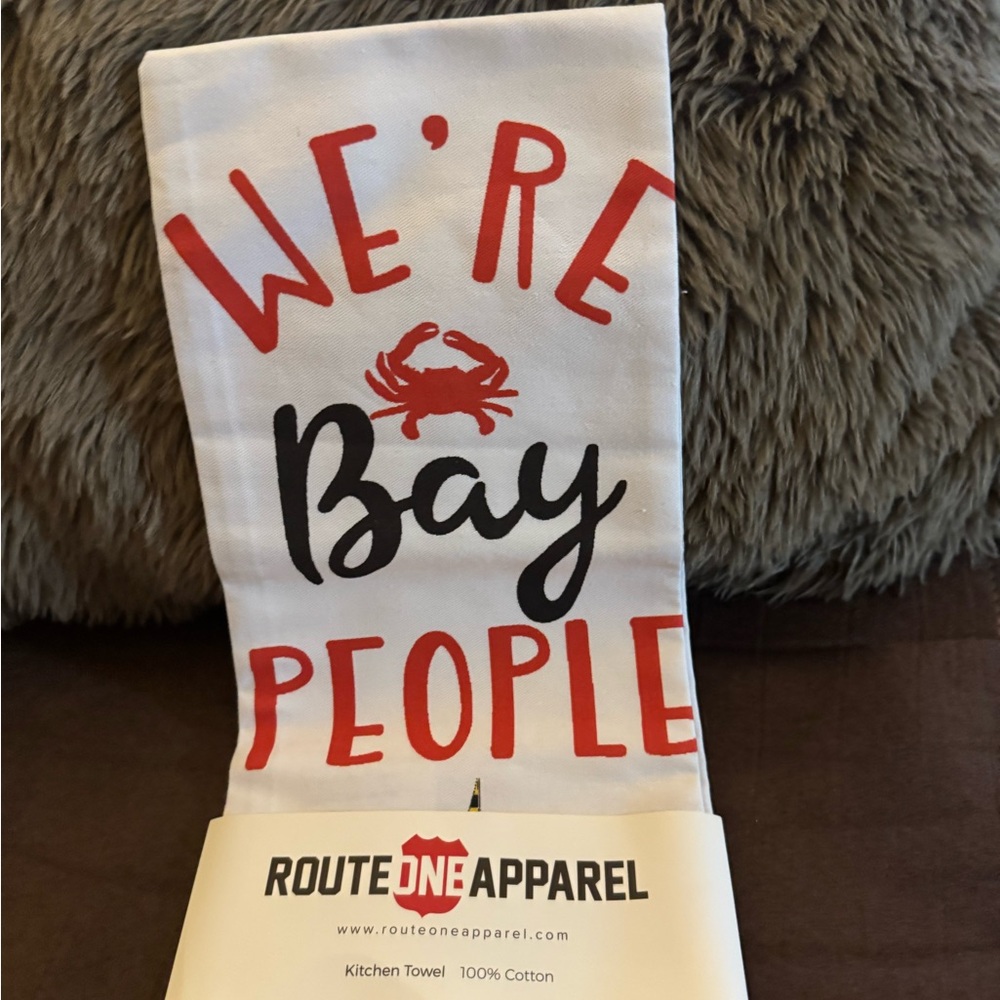 White and Red Kitchen Towel